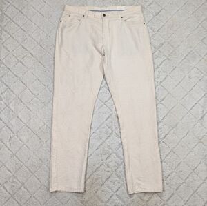 Billy Reid Pants Mens 38 White Eggshell Ashland Cotton Linen Slim Straight